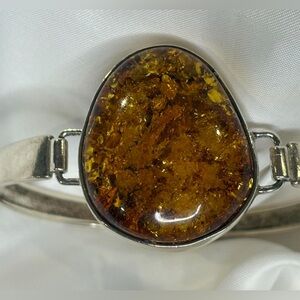 Vintage unique amber bangle bracelet